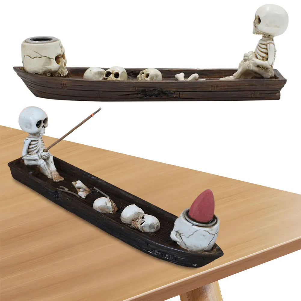 Skull Boat Incense Burner