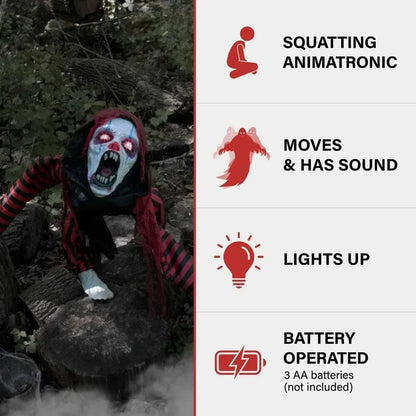 Squatting Clown Dog Animatronic