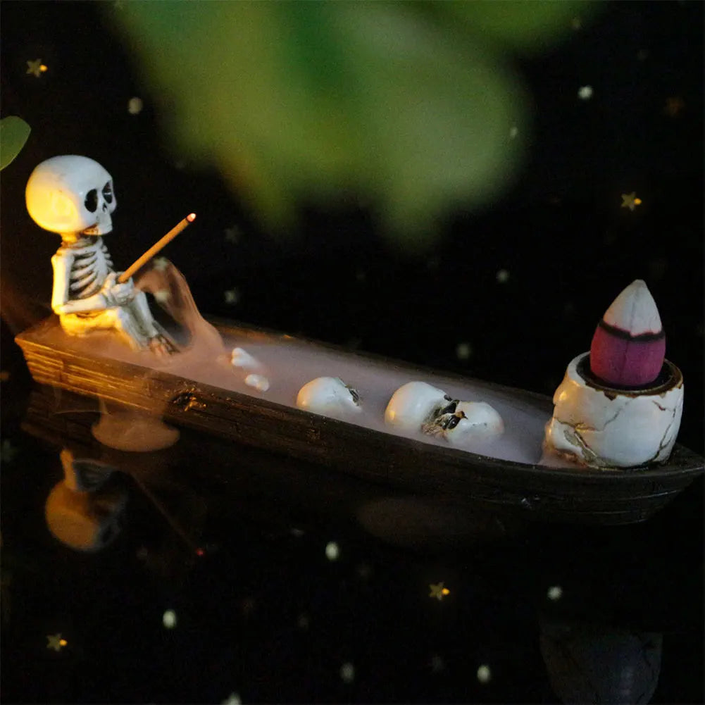 Skull Boat Incense Burner