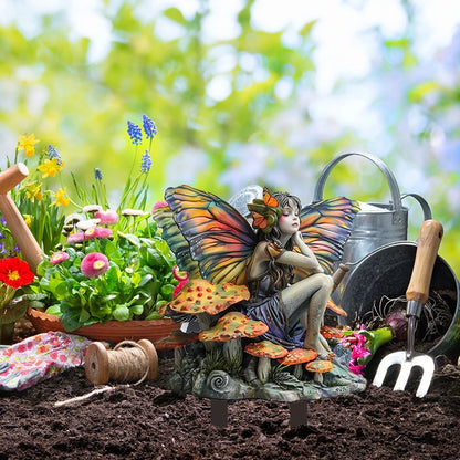 Mushroom Fairy Garden Stakes