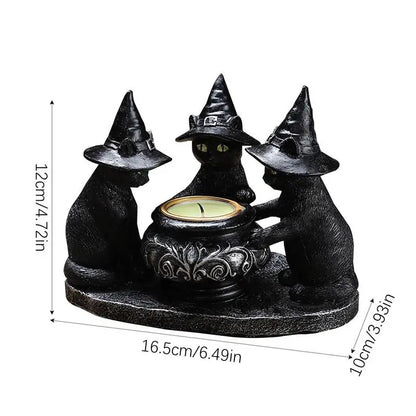 Gothic Cat Candle Holder