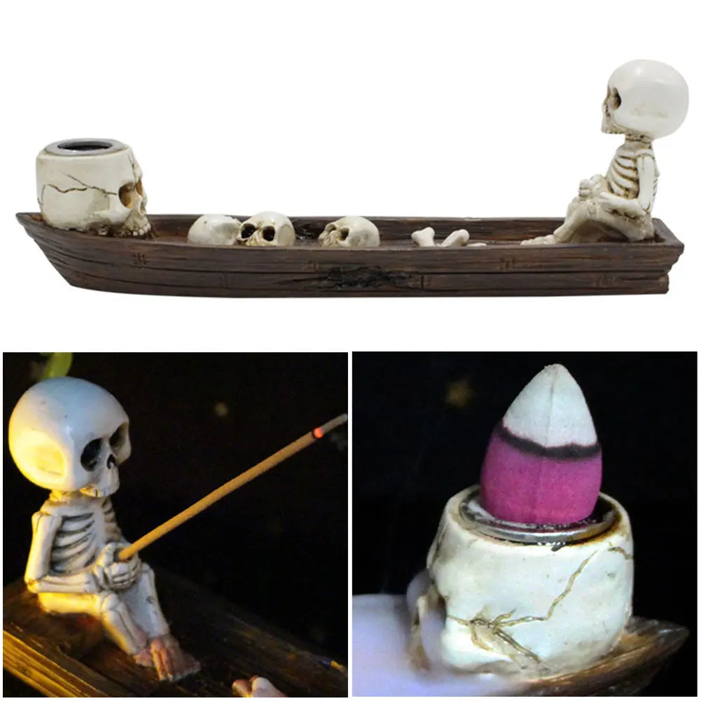 Skull Boat Incense Burner