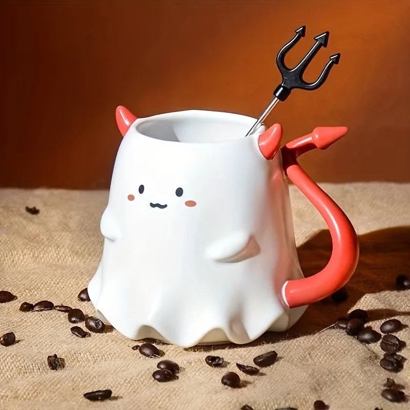 Ghost Devil Mug w/ Stirrer