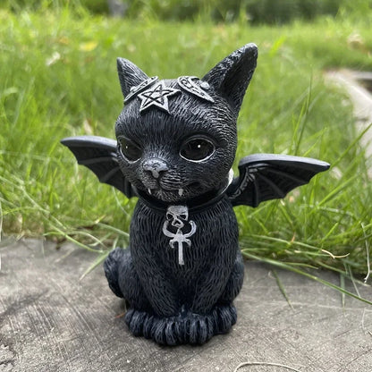 Garden Witch Cat Sculptures