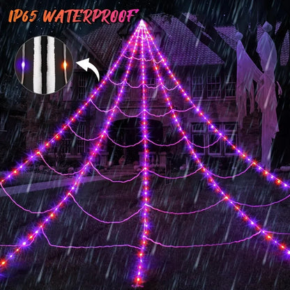 LED Spider Webs with Large Spider